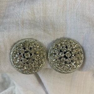Judy Lee Signed Vintage Clip on Earrings‎ with Brilliant Crystals